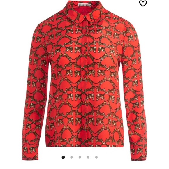 ALICE AND OLVIA CAT PRINT SHIRT - Picture 2 of 2